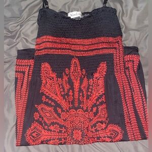 Neelam Dress, Red and Black, Mid dress